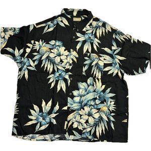 Natural Issue Men’s Size‎ XXL Floral Pineapple Black Hawaiian Shirt Short Sleeve